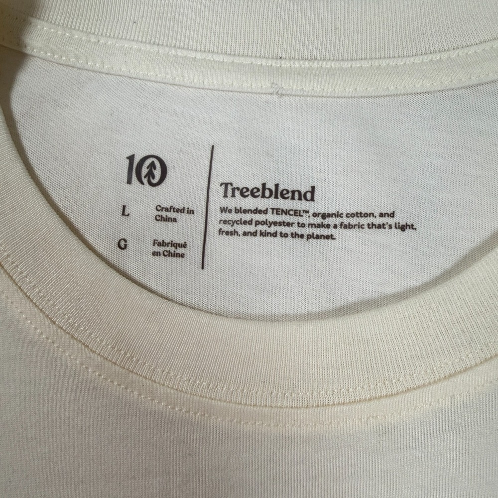 Tentree TreeBlend Mens Graphic T-Shirt Sz L Cream Wave‎ Sunset Organic Casual - Picture 7 of 9